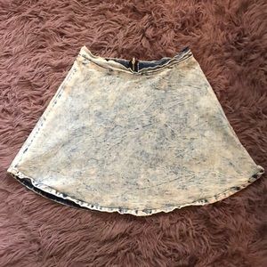 Stone washed jean skirt